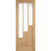 ThruEasi Room Divider - Coventry Contemporary Oak Clear Glass Unfinished Double Doors with Double Sides