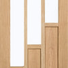 Three Folding Doors & Frame Kit - Vancouver 4 Pane Oak 2+1 - Clear Glazed Offset - Prefinished