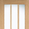 Three Folding Doors & Frame Kit - Vancouver 4 Pane Oak 2+1 - Clear Glazed Offset - Prefinished