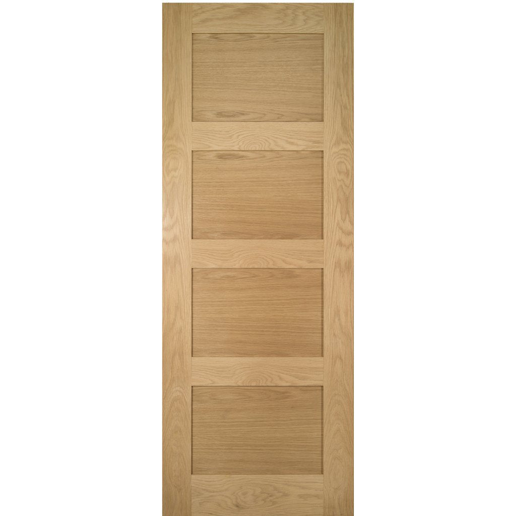 Coventry Shaker Style Oak Veneer Staffetta Quad Telescopic Pocket Doors - Unfinished