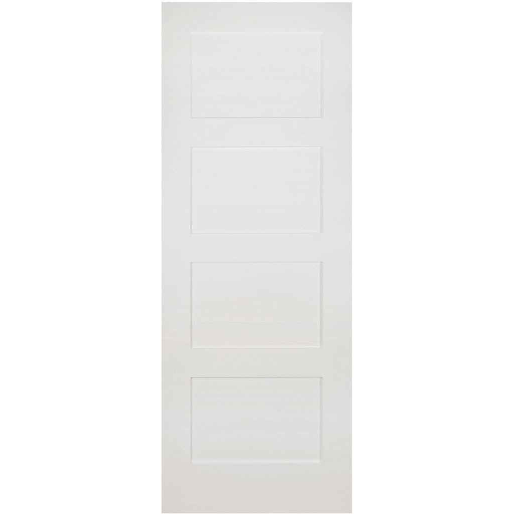 Coventry Shaker Staffetta Quad Telescopic Pocket Doors - White Primed