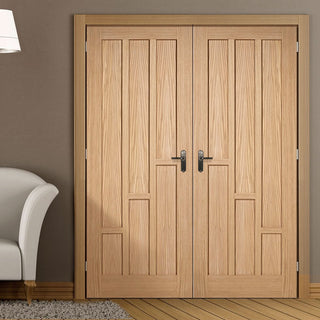 Image: Bespoke Coventry Contemporary Oak Panel Door Pair