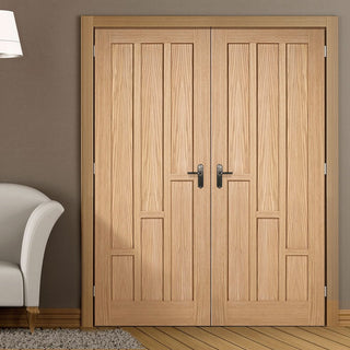 Image: Coventry Oak Internal Door Pair - Prefinished