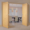 Four Folding Doors & Frame Kit - Coventry Contemporary Panel Oak 2+2 - Unfinished