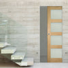 Coventry Shaker Style Oak Absolute Evokit Single Pocket Door - Frosted Glass - Unfinished