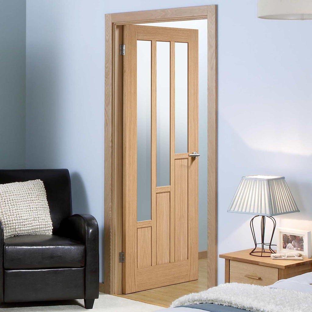 coventry contemporary oak door clear safety glass 1