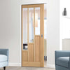 Coventry Contemporary Oak Absolute Evokit Single Pocket Doors - Clear Glass