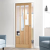 Coventry Oak 6 Panel Single Evokit Pocket Door - Clear Glass - Prefinished