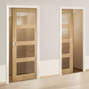 Coventry Shaker Style Oak Unico Evo Pocket Doors - Clear Glass - Unfinished