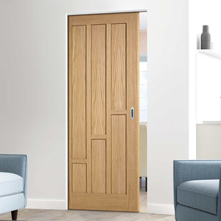 Image: Coventry Contemporary Oak Panel Absolute Evokit Single Pocket Doors