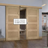 Double Sliding Door & Wall Track - Coventry Oak Door - Prefinished