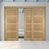 Pass-Easi Three Sliding Doors and Frame Kit - Coventry Oak Door - Prefinished