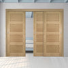 Pass-Easi Three Sliding Doors and Frame Kit - Coventry Oak Door - Prefinished