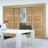 Pass-Easi Four Sliding Doors and Frame Kit - Coventry Oak Door - Prefinished