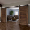 Double Sliding Door & Arrowhead Black Track - Coventry Walnut Prefinished Shaker Style Door