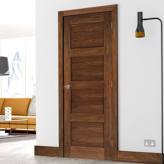 Image: Bespoke Coventry Walnut Prefinished Shaker Style Fire Internal Door - 1/2 Hour Fire Rated