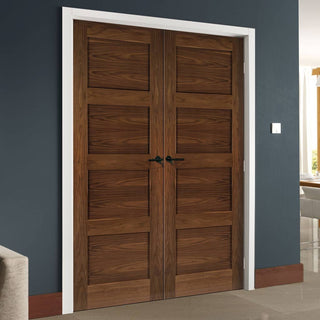 Image: Bespoke Coventry Prefinished Walnut Shaker Style Internal Door Pair