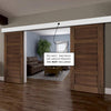 Double Sliding Door & Wall Track - Coventry Prefinished Walnut Shaker Style Door