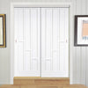 Two Sliding Wardrobe Doors & Frame Kit - Coventry Panel Door - White Primed