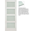 Four Folding Doors & Frame Kit - Coventry Shaker 3+1 - Frosted Glass - White Primed