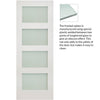 Coventry Shaker Single Evokit Pocket Door - Frosted Glass - White Primed
