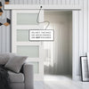 Single Sliding Door & Wall Track - Coventry White Primed Shaker Door - Frosted Glass