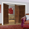 Three Folding Doors & Frame Kit - Coventry Walnut Shaker 2+1 - Prefinished