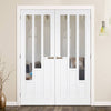Coventry Door Pair - Clear Glass - White Primed