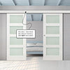 Double Sliding Door & Wall Track - Coventry White Primed Shaker Door - Frosted Glass