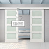 Double Sliding Door & Wall Track - Coventry White Primed Shaker Door - Frosted Glass