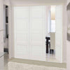 Three Folding Doors & Frame Kit - Coventry Shaker 2+1 - White Primed