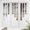Three Sliding Doors and Frame Kit - Coventry Door - Clear Glass - White Primed