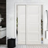 Pass-Easi Two Sliding Doors and Frame Kit - Coventry White Primed Shaker Door