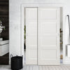 Pass-Easi Two Sliding Doors and Frame Kit - Coventry White Primed Shaker Door