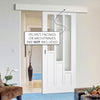 Single Sliding Door & Wall Track - Coventry Door - Clear Glass - White Primed