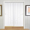 Two Sliding Doors and Frame Kit - Coventry Panel Door - White Primed
