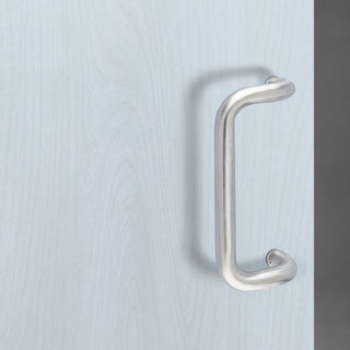 Image: Steelworx Cranked Pull Handles (Pair) in Satin Stainless Steel Finish 225mm