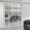 Double Glass Sliding Door - Crichton 8mm Clear Glass - Obscure Printed Design - Planeo 60 Pro Kit