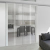 Double Glass Sliding Door - Crichton 8mm Clear Glass - Obscure Printed Design - Planeo 60 Pro Kit