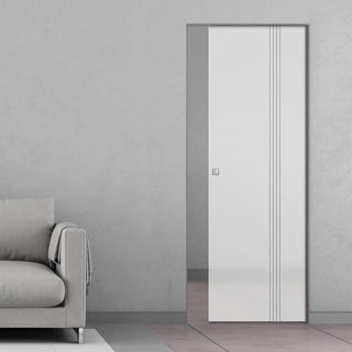 Image: Crichton 8mm Obscure Glass - Obscure Printed Design - Single Absolute Pocket Door