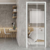 Crichton 8mm Clear Glass - Obscure Printed Design - Single Evokit Glass Pocket Door