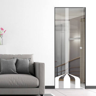 Image: Crombie 8mm Clear Glass - Obscure Printed Design - Single Absolute Pocket Door