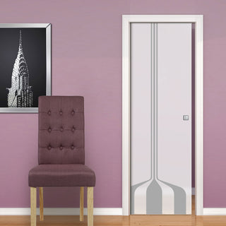 Image: Crombie 8mm Obscure Glass - Clear Printed Design - Single Evokit Glass Pocket Door