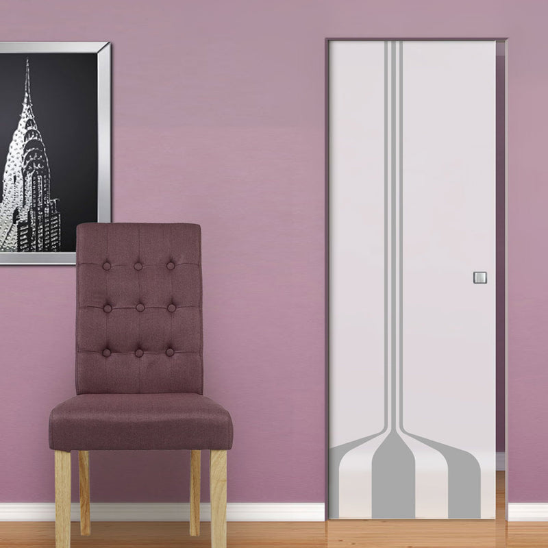 Crombie 8mm Obscure Glass - Obscure Printed Design - Single Absolute Pocket Door