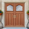 Classic Mahogany Estate Crown Double Door and Frame Set - Tri Glazing, From LPD Joinery