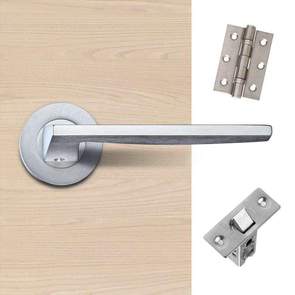 Crux Door Handle Pack - Satin Chrome