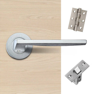 Image: Crux Door Handle Pack - Satin Chrome