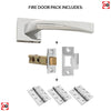 Crystal Forme Designer Fire Lever on Minimal Square Rose - Polished Chrome Handle Pack