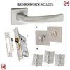 Crystal Forme Designer Bathroom Lever on Minimal Square Rose - Satin Chrome Handle Pack