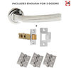 Three Pack Crystal Forme Designer Lever on Minimal Square Rose - Polished Chrome Handle